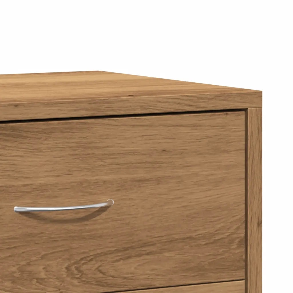 Comodini 2pz-Set di 2 Tavolino da notte Rovere Artigianale 40x30x40 cm in Truciolato 952430