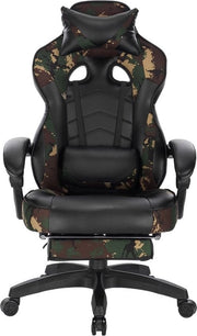 Sedia Gamer Ergonomica per Bambini e Adulti - Telaio in Legno - Camouflage - 70x70x125 cm