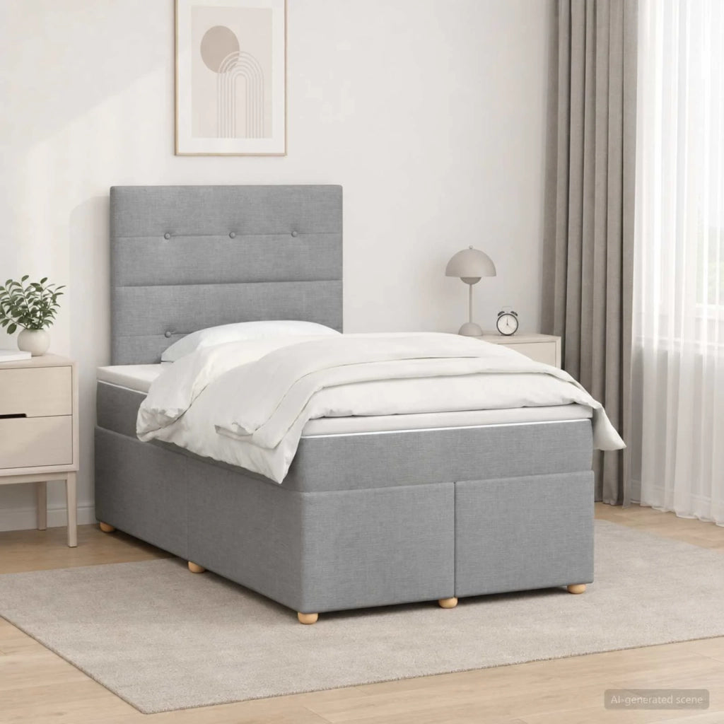 Letto box spring con materasso Grigio Chiaro 120 x 190 cm 3455301