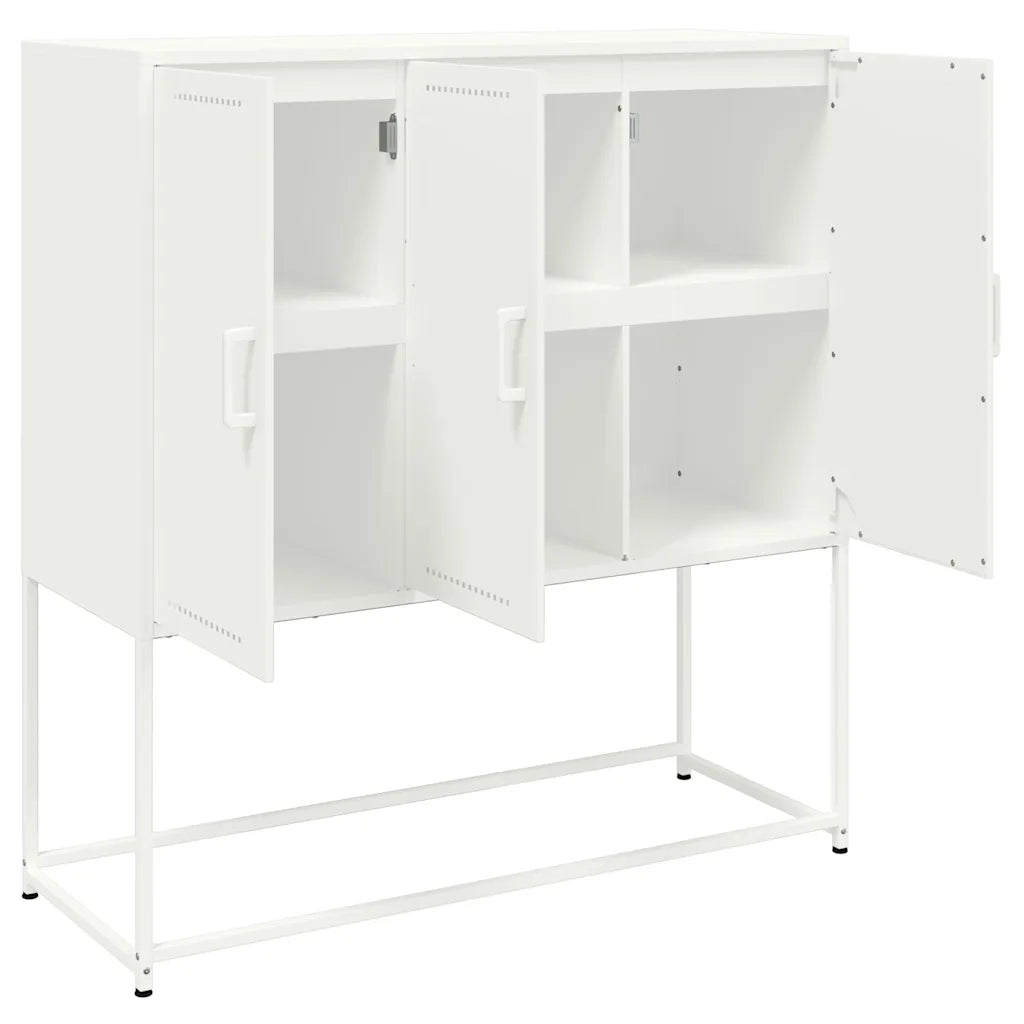 Credenza | Madia | Buffet da pranzo | Armadio da pranzo Bianca 100,5x39x107 cm in Acciaio