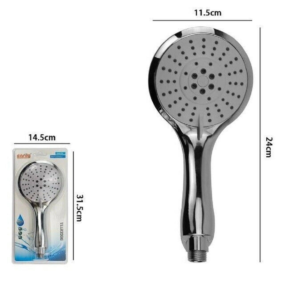 Trade Shop - Doccetta Doccino Multigetto Tondo Soffione Doccia 11,5x24cm Moderno Bagno 69331 -