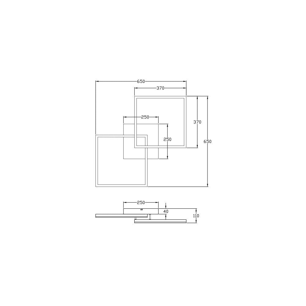 Plafoniera BARD a led moderna 52W Nero 3394-65-101 Fabas Luce
