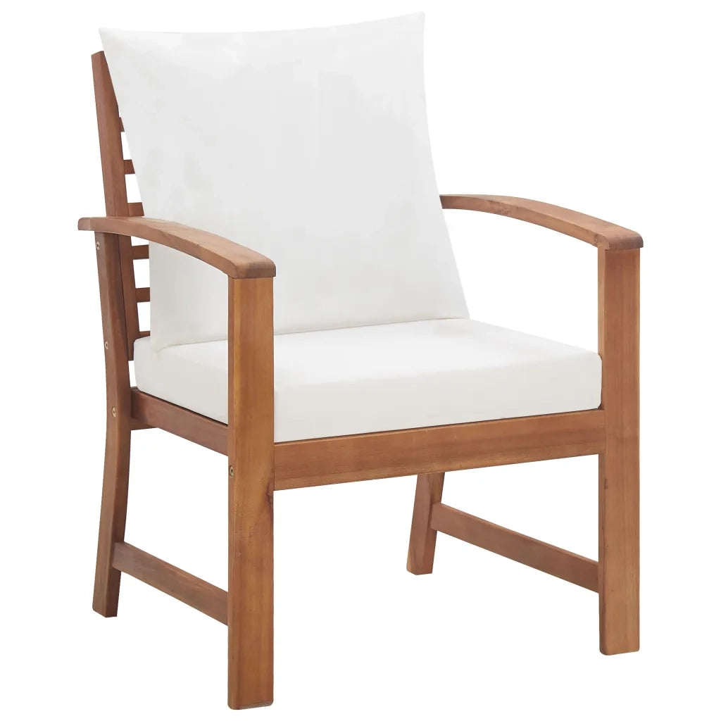 Set Divani da Giardino 4 pz con Cuscini in Massello di Acacia cod mxl 43935