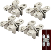 Scharniere Verghiacciabili 4 Pezzi - Raccordo a Zinghera - Meccanismo di Regolazione - Porte di Mobili/Porte in Legno - Ambientalmente Piu' Sostenibile - 43mm x 17mm x 17.6mm - Scharniere per Mobili