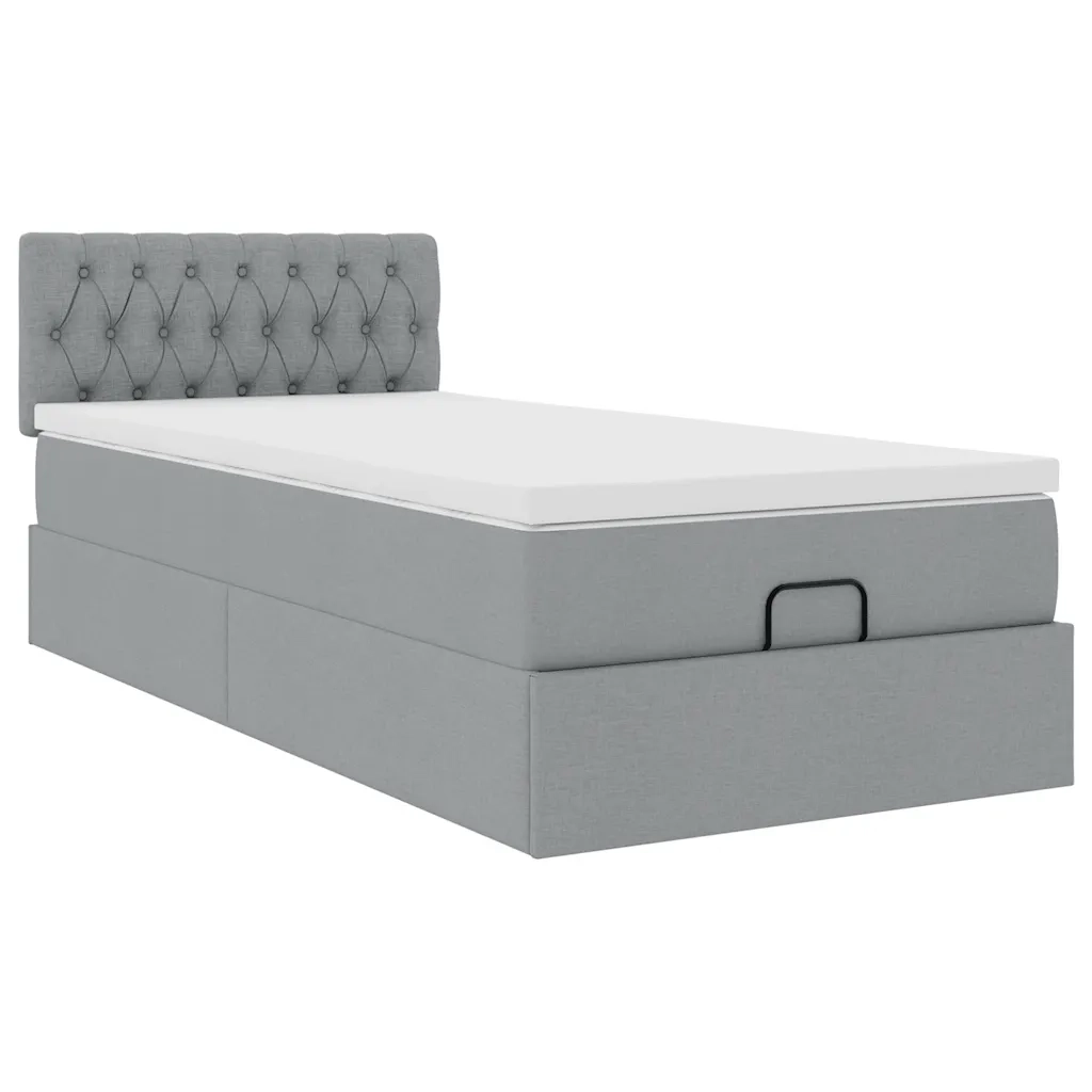 Struttura Letto Pouf con Materasso 90x190 cm in Tessuto 3311504