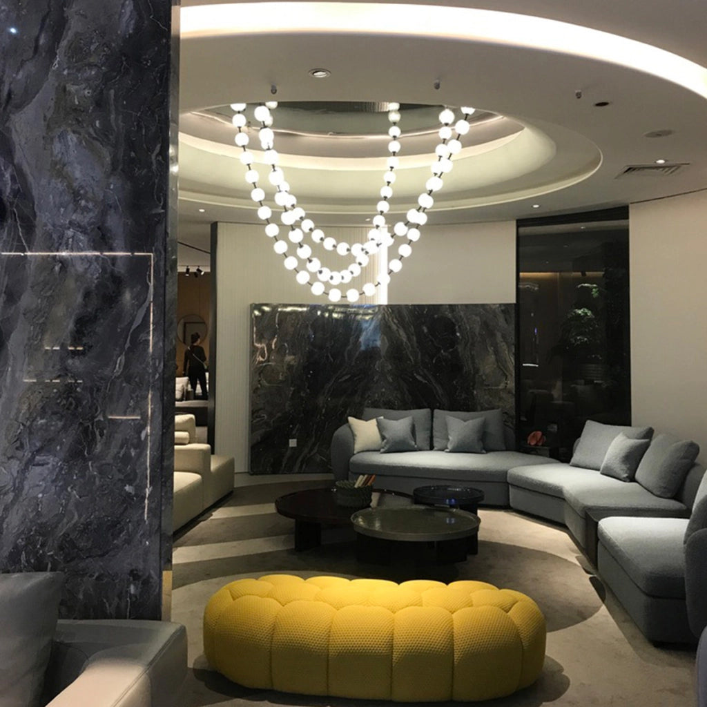 Lampada soffitto Dorado Rope 3m oro sfere bianche LED CCT