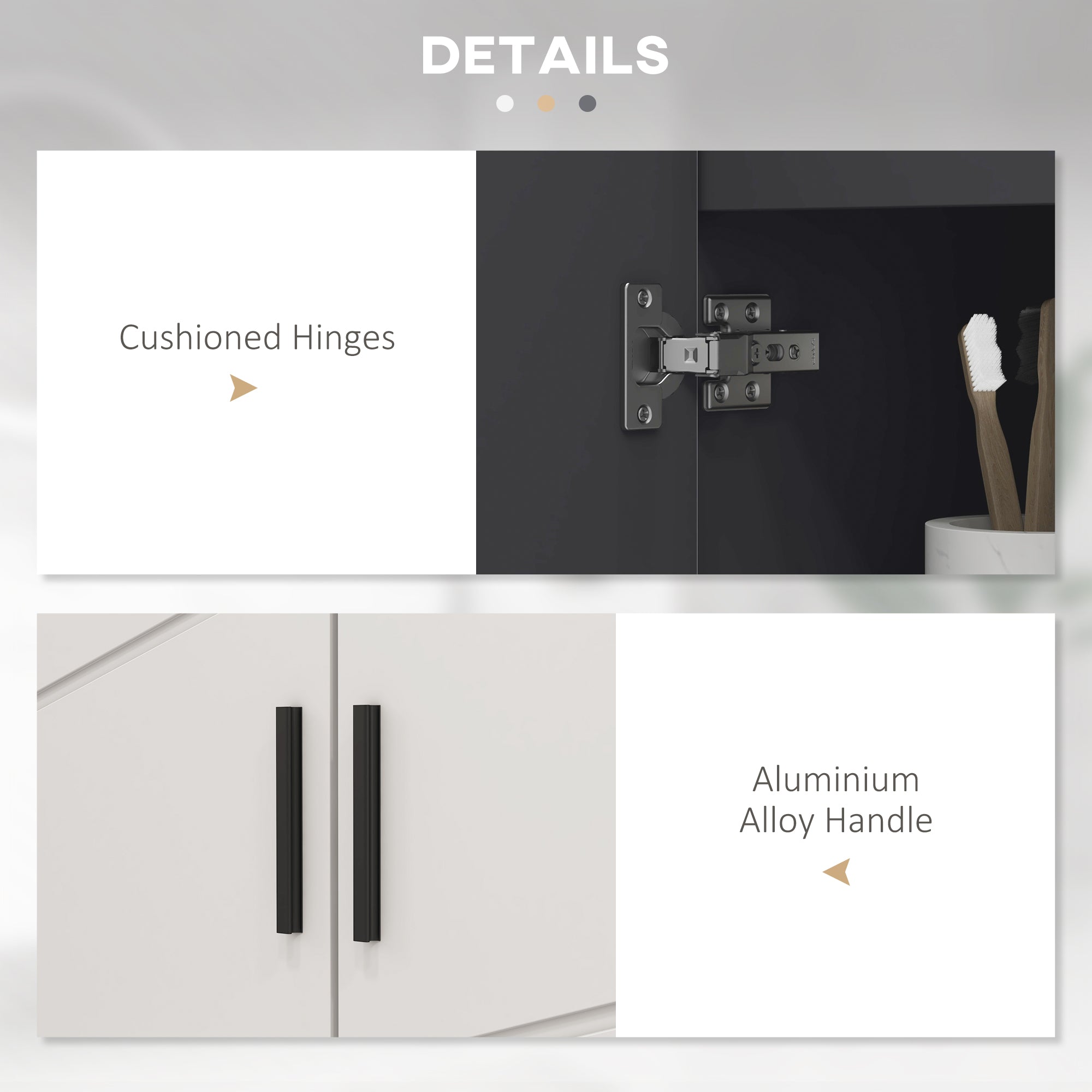 Mobile Sotto Lavabo Bagno 2 Ante 60x30x60 cm in Legno Grigio