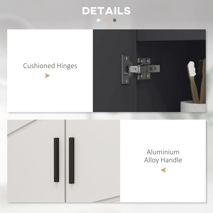 Mobile Sotto Lavabo Bagno 2 Ante 60x30x60 cm in Legno Grigio