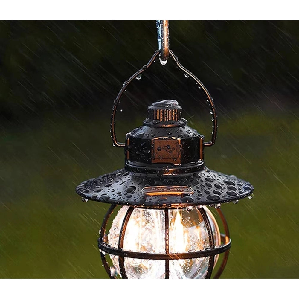 Trade Shop - Lampada Da Campeggio Multifunzionale Led Portatile Lanterna Retrò Per Escursionismo Q-ly32 -