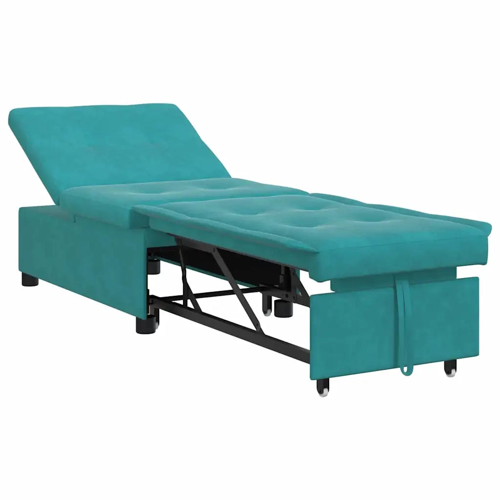 vidaXL Divano Letto Turchese 67 x 194 x 38 cm Velluto