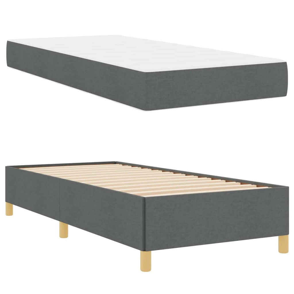 Struttura del letto Grigio scuro 90 x 190 cm Tessuto
