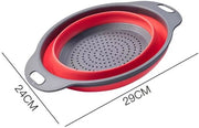 Vergiet set op poupe, raccoglitore siliconico arrotondato con maniglia in plastica, set di filtraggio ecocompatibile per cucina con grandi fori per l'acquisto di pasta, verdure e frutta - Grande