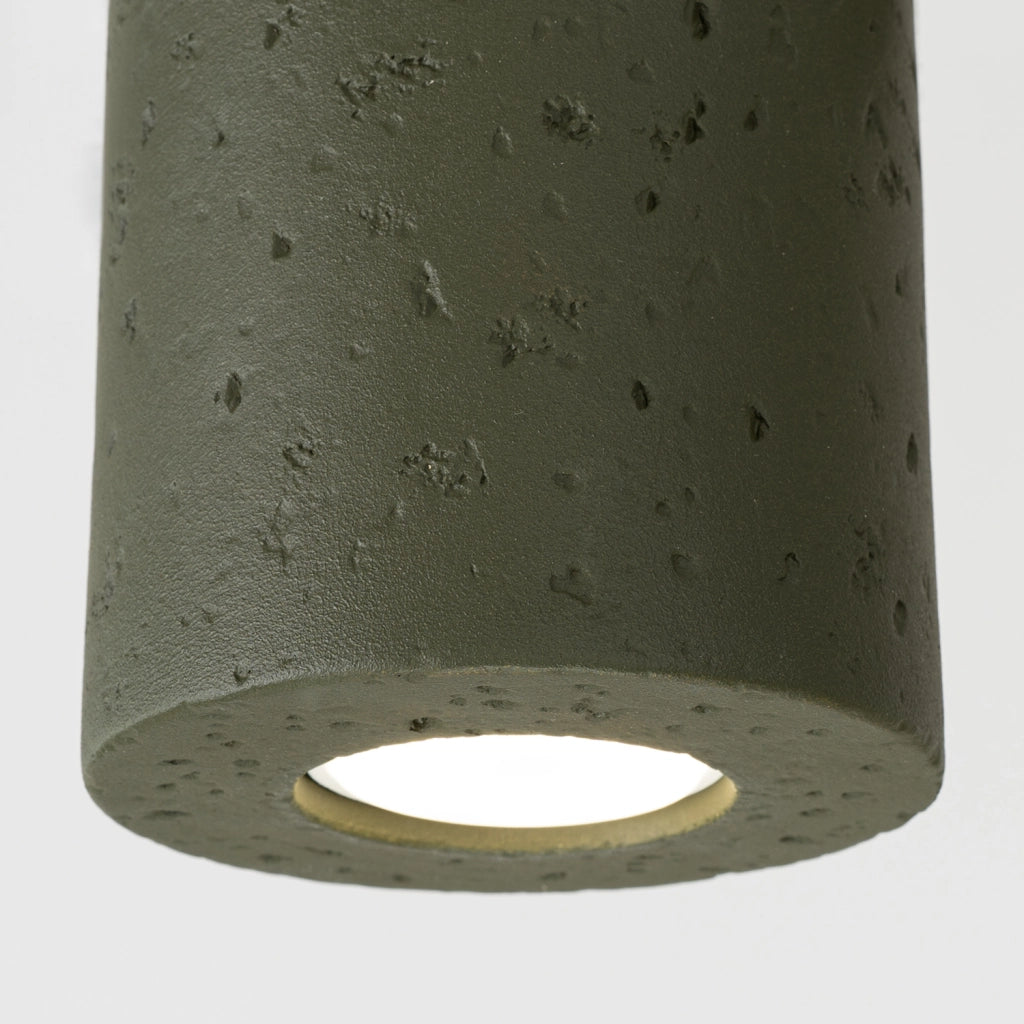 Spot soffitto tondo cemento verde oliva GU10 RONDEO