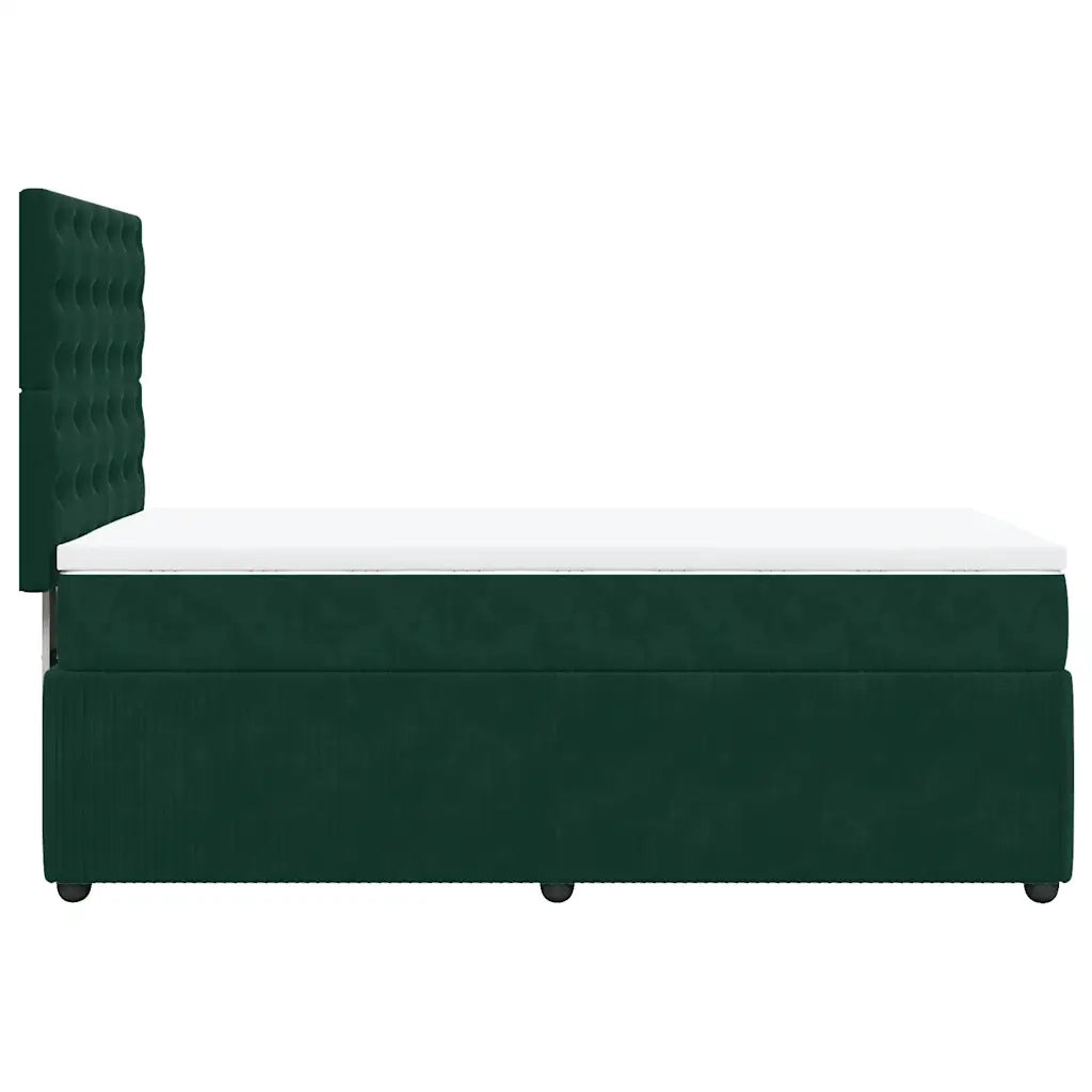 Giroletto a Molle con Materasso Verde Scuro 90x190 cm Velluto 3294529