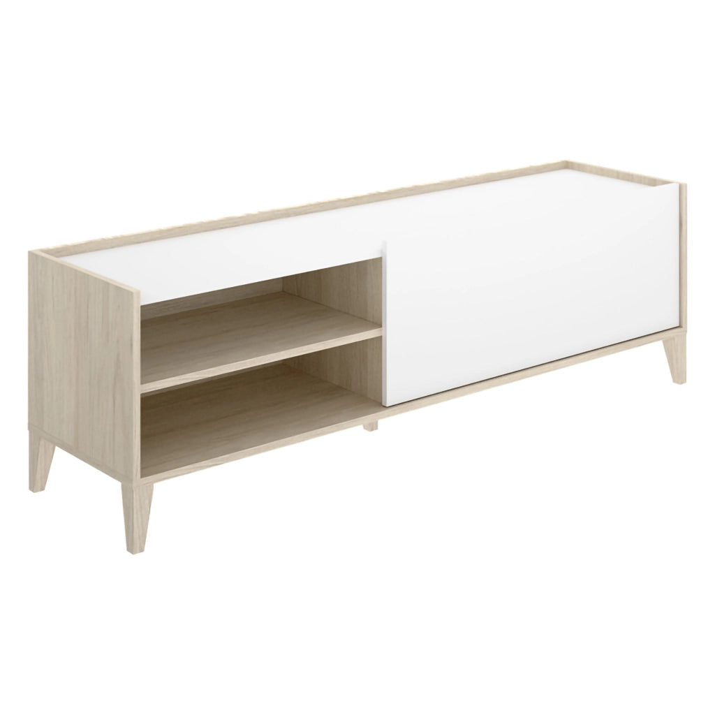 Woodland, Mobile Porta tv Modulabile, 43x155x50h cm Bianco