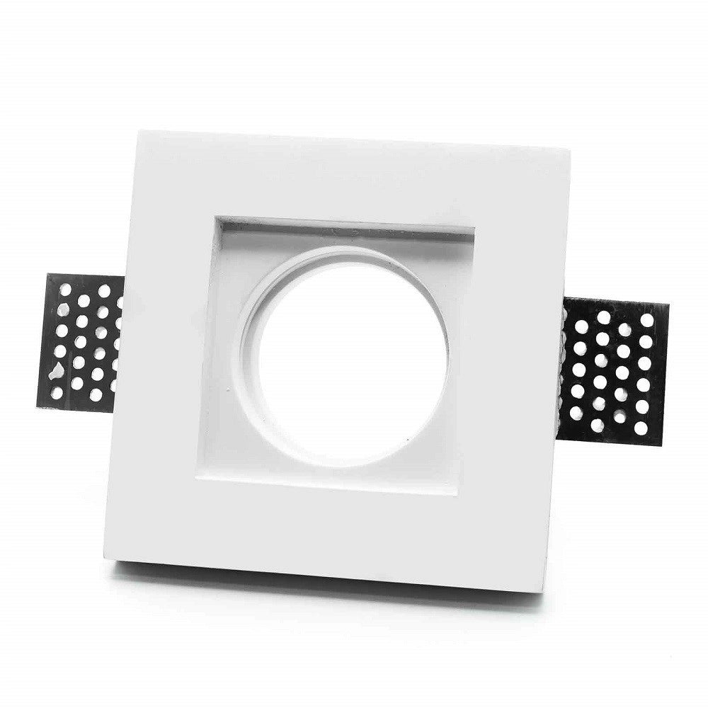 Trade Shop - Faretto Slim Gesso Smart Led Gu10 Wifi Incasso Quadrato Rgb Cct Alexa Google 10x10cm -