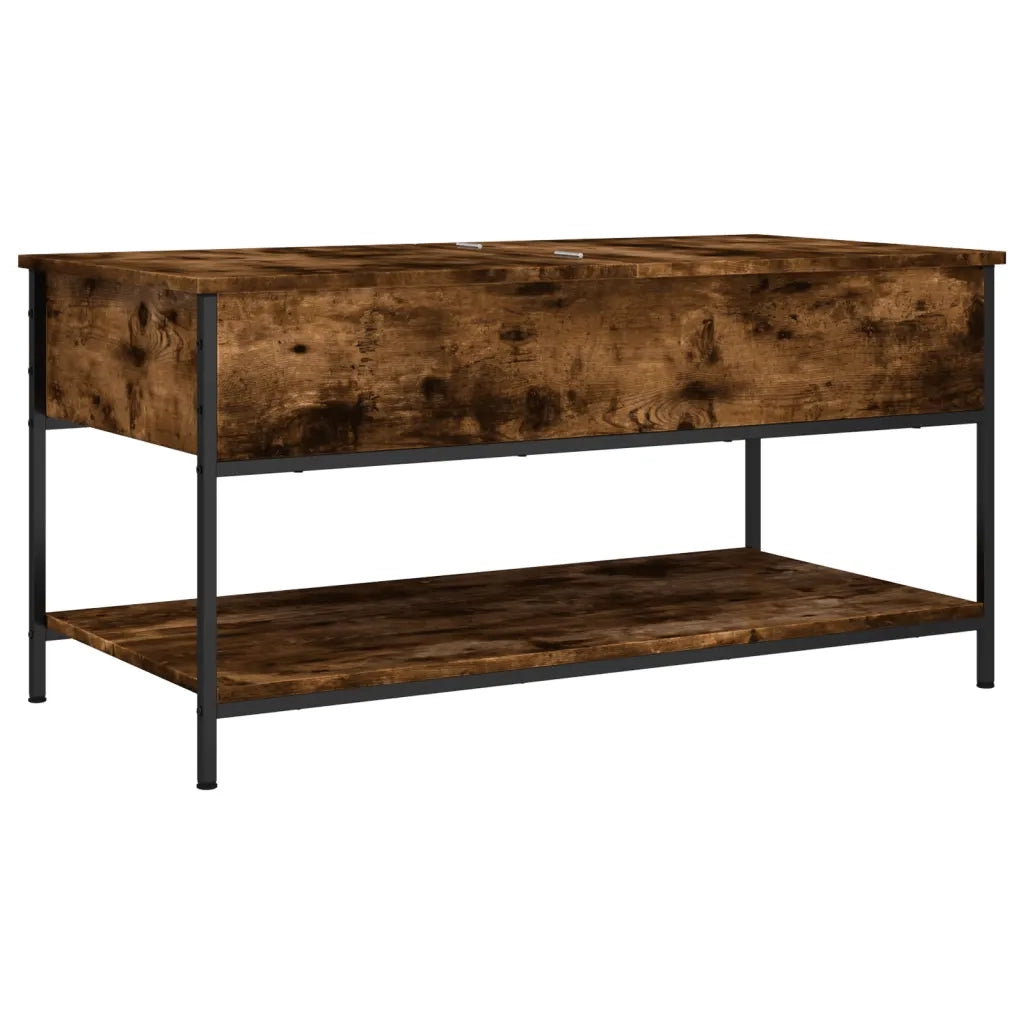 Tavolino Salotto Rovere Fumo 100x50x50 cm Multistrato e Metallocod mxl 112617