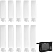Set di flaconi di viaggio da 10 pezzi - 30 ml/50 ml - Translucido - Tubi impermeabili - Cassetta di conservazione - Leggero e duraturo - Flaconi di cosmetici da viaggio