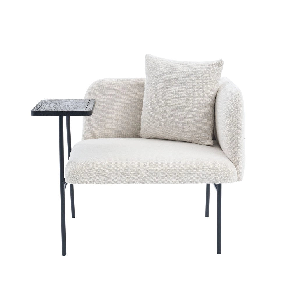 Poltrona con Tavolino ¨C MINIMAL ¨C Tessuto, Vano Contenitore, Grigio