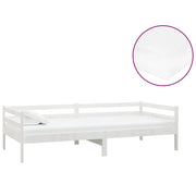 Divano letto | Sof¨¤ letto | Letto singolo con Materasso 90x200 cm Bianco in Legno di Pino