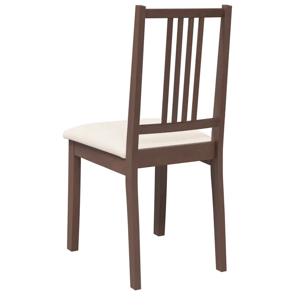 vidaXL Sedie da Pranzo con Cuscini 2pz Marrone Legno Massello di Hevea