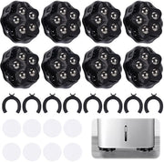 Pacco di 8 piccoli ruote per mobili, ruote piane per mobili, ruote a sfera per mobili, ruote a sfera nere, con adesivi shockassorbenti senza chiodo, carico di 100 kg, ruote universali 360 gradi (nero)