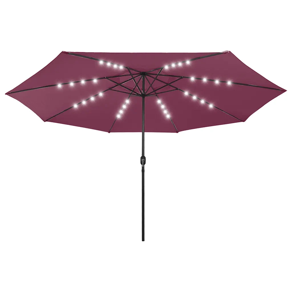 Ombrellone da Giardino-Ombrello da Balcone con Luci LED 400 cm Rosso Bord¨°
