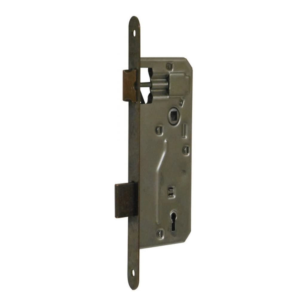 SERRATURA PER PORTE IN LEGNO 'PATENT GRANDE' FRONTALE BORDO QUADRO BONAITI E50 Bronzata - BONAITI