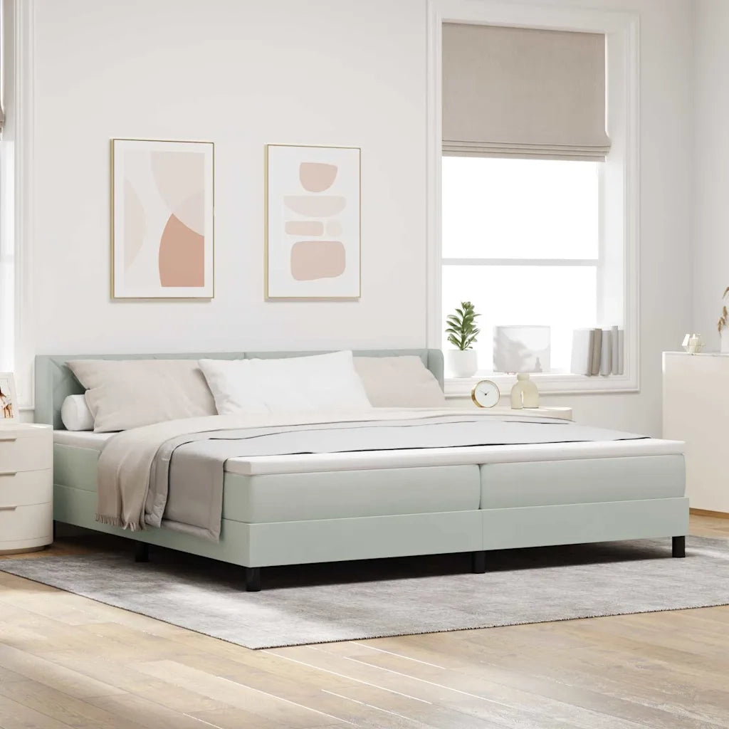 Letto a molle Grigio chiaro 200 x 200 cm Poliestere 3341540