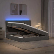 Letto con contenitore LED e materasso Grigio Scuro 200 x 200 cm 3460030