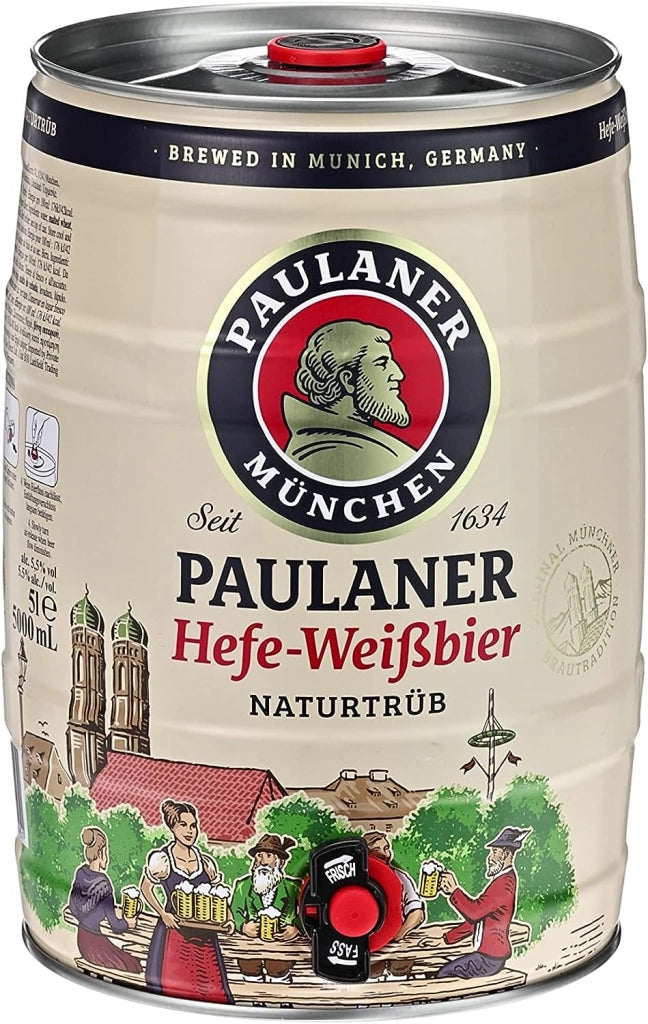 Paulaner birra hefe-weisbier naturtrub fusto da 5 litri