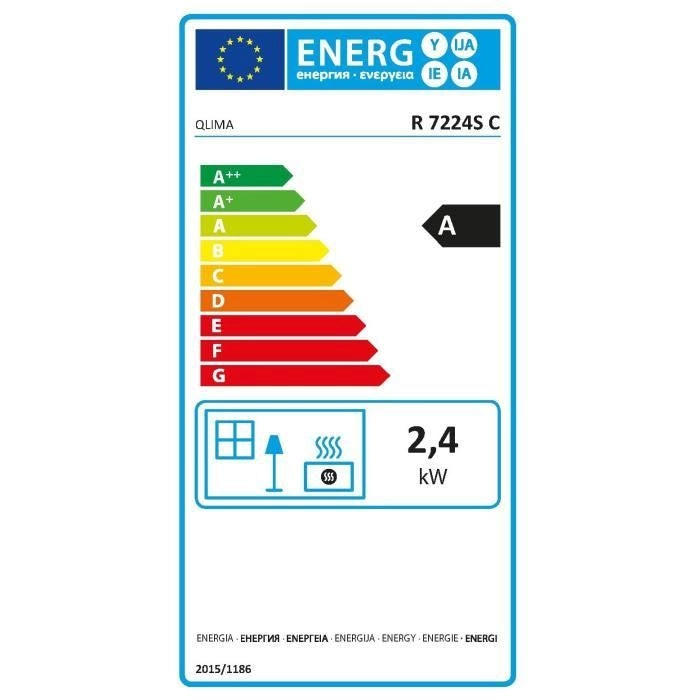 QLIMA R7224-SC - 2400 watt - stufa a olio stoppino - fino a 85 m3 - rilevatore di CO - serbatoio 4,2 litri