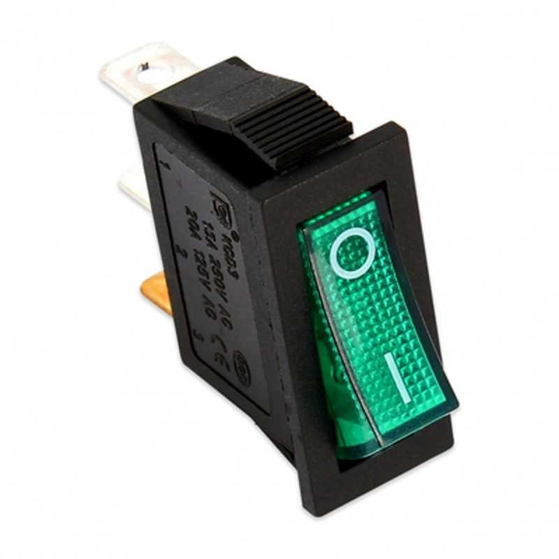 INTERRUTTORE LUMINOSO VERDE O - 1 11X30 220V 16Amp UNIPOLARE 3 C UNIVERSALE - UNIVERSALE