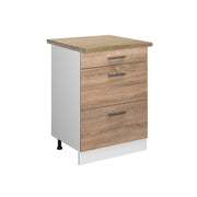 Vicco Mobiletto base per cucina Sonoma 60 cm con cassetti, PL Rovere