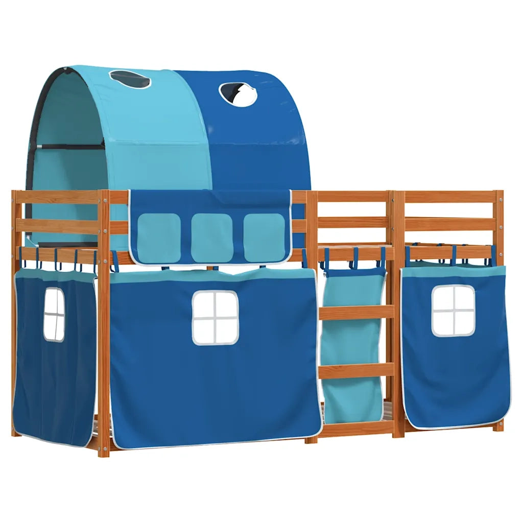 Letto a Castello senza Materasso Blu 80x200 cm Massello Pino 3284013