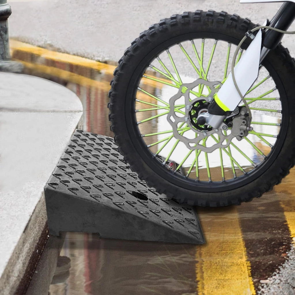 Set di 4 rampe per soglia in gomma, 10 cm, portatili, con superficie antiscivolo, per auto, sedia a rotelle