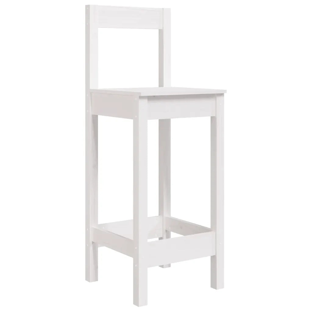 Set Bar da Giardino 3 pz | Set Salotto da Giardino Bianco in Legno Massello di Pino