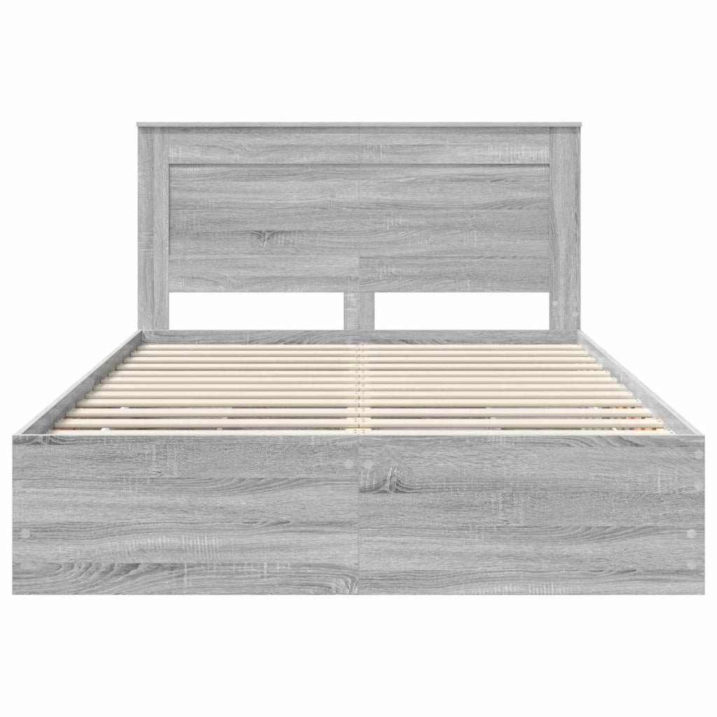 Struttura del letto con cassetto Grigio Sonoma 140 x 190 cm