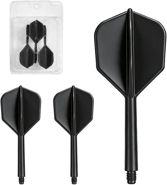 Set di Dardini - 3 Pezzi - Dardini con Canne Integrate - Materiale ABS di Alta Qualità - Portatile - Diametro Canne 2B - Nero - Accessori per Dardini