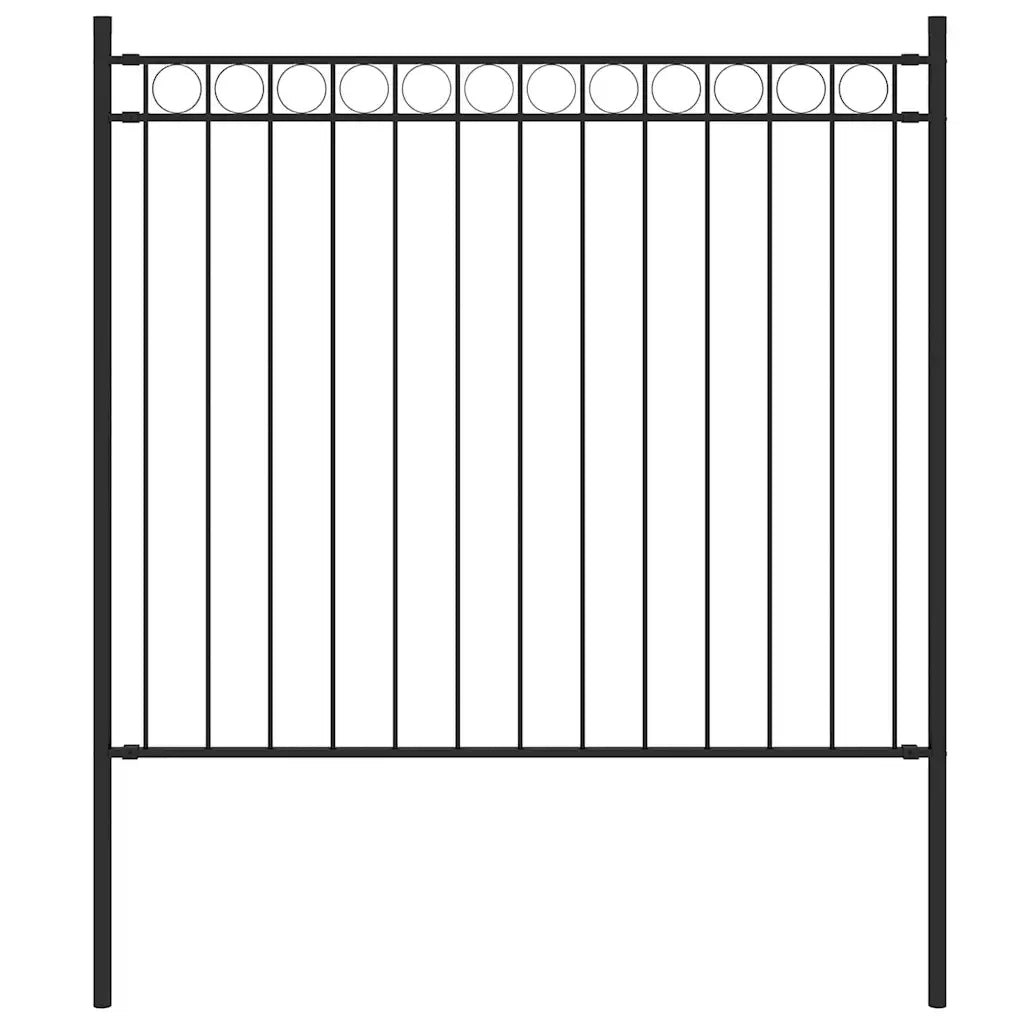 Recinzione da giardino Assen in acciaio 1,7x0,8 m nera 146312
