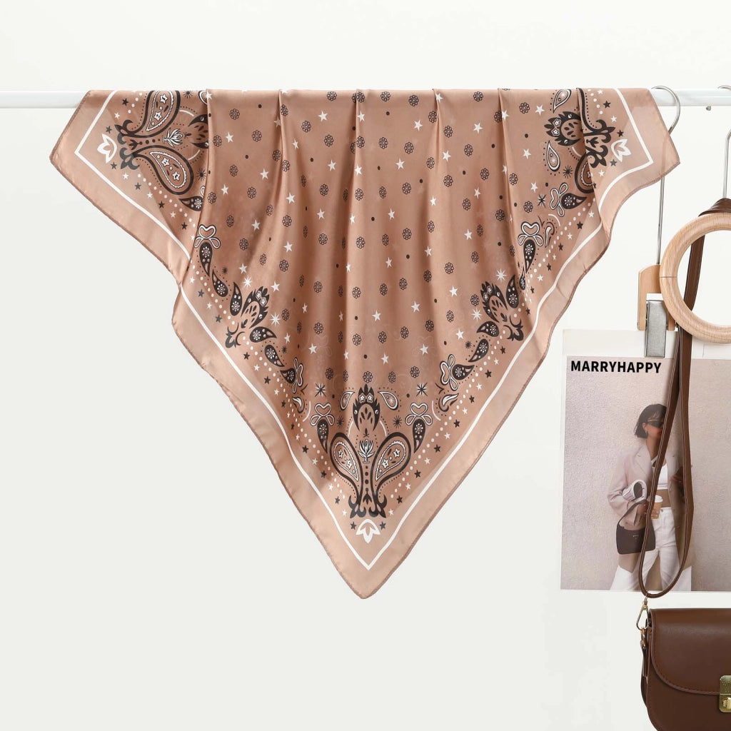 Foulard quadrato/piccolo in seta con classica stampa paisley francese