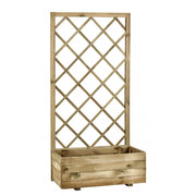Fioriera con griglia legno di conifera 70x35x140 cm (base 0,245 m²) impregnata autoclave - modular outdoor supporto rampicanti