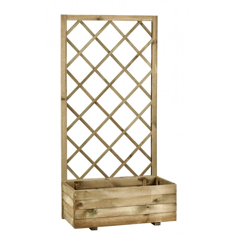 Fioriera con griglia legno di conifera 70x35x140 cm (base 0,245 m²) impregnata autoclave - modular outdoor supporto rampicanti