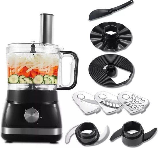 Macchina da cucina 8 in 1 multifunzionale con accessori vari - Nero.