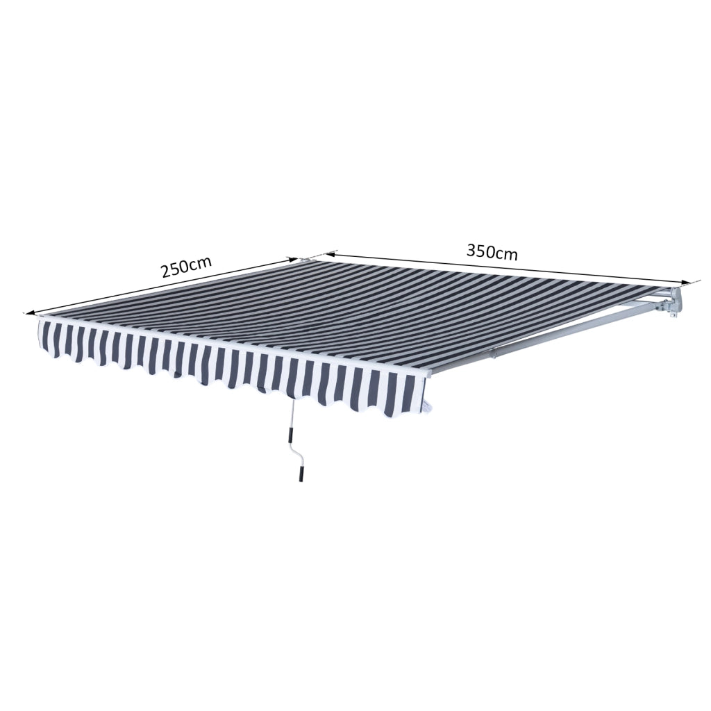 Tendone da Esterno Bracci Articolati 3.5x2.5m ¨C zephmum ¨C Grigio Bianco Alluminio Polyester