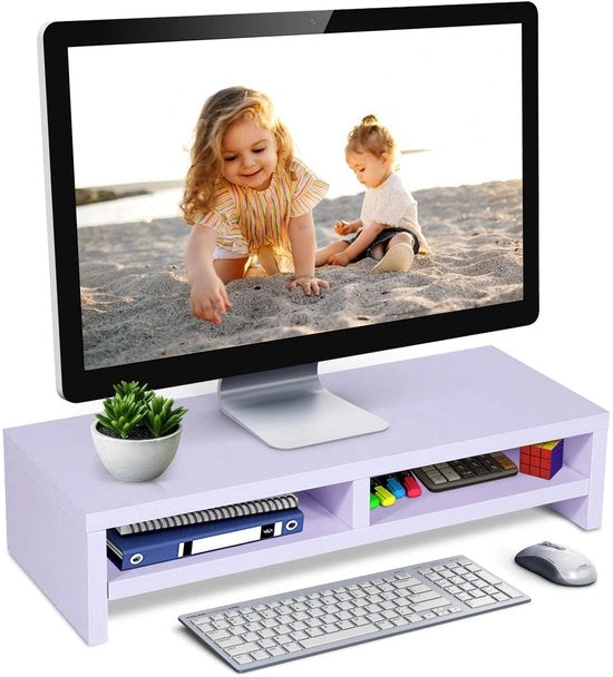 Piastra per laptop facile da montare - Sostegno per monitor - Elevatore per laptop - Risparmio di spazio - Per uso domestico e ufficio - Prevenzione dei disturbi alla colonna vertebrale - Sostegno per monitor