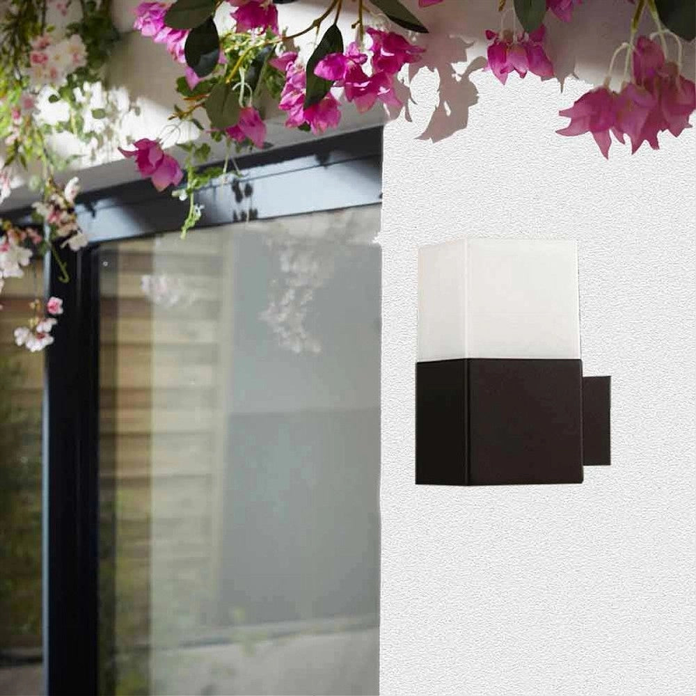 Trade Shop - Applique A Muro Per Esterno Lampada Da Parete In Alluminio Attacco E27 Ip44 B160 - Nero