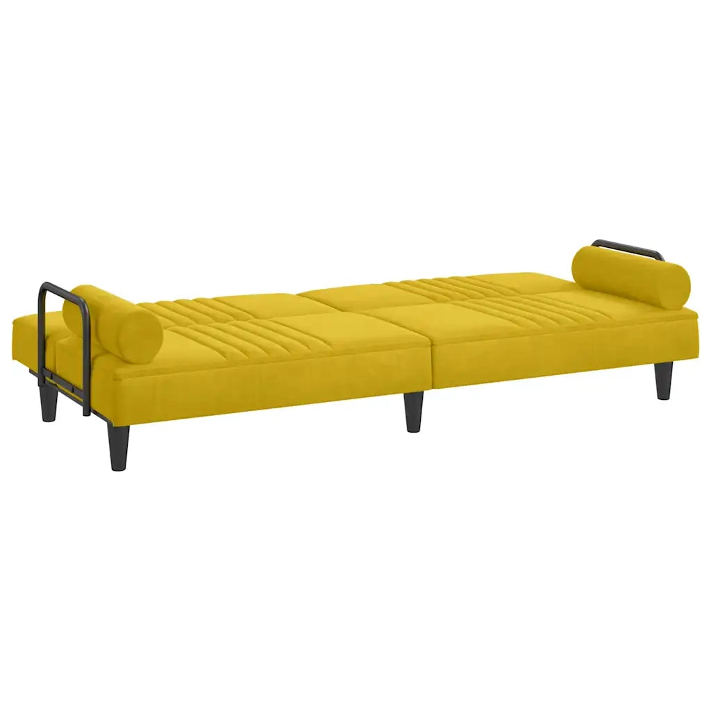 Divano letto | Sof¨¤ letto | Letto singolo con Braccioli Giallo in Velluto