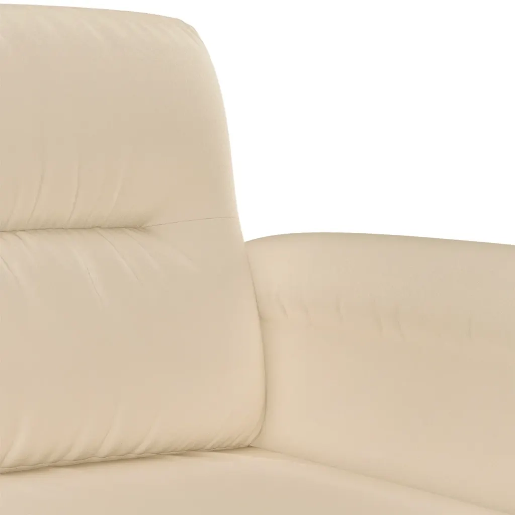 Set Divani 3 pz con Cuscini Crema in Tessuto Microfibra 3202336