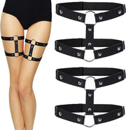 Cinture di pelle per calze | Anello di cintura gotico Dij | Accessorio punk goth per donne con fermagli di cintura